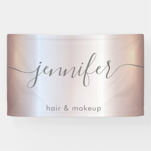 柔らかいピンクの発光魅力的なスクリプトのミニマル主義者 横断幕 (横)