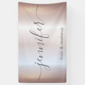 柔らかいピンクの発光魅力的なスクリプトのミニマル主義者 横断幕 (縦)