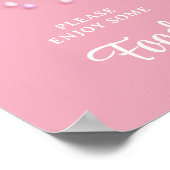 柔らかいピンクの空の白ふわふわの雲9ベビー食品 ポスター (角)