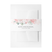 柔らかいピンクの花エレガントな結婚式 招待状ベリーバンド (正面例)