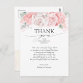 柔らかいピンクの花ベビーシャワーありがとう ポストカード (正面/裏面)