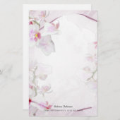 柔らかいピンクの花柄 便箋 (正面/裏面)