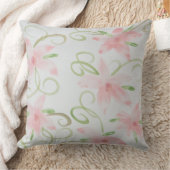 柔らかいピンクの花 クッション (ブランケット)