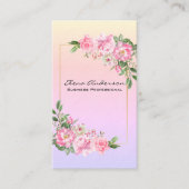 柔らかいピンクの花 名刺 (正面)