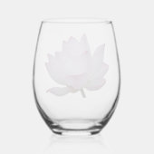 柔らかいピンクの蓮結婚花 ステムなしワイングラス (裏面)