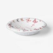 柔らかいピンクの蝶バプテスマ ペーパーボウル (傾斜あり)