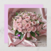 柔らかいピンク結婚のバラの花束 (正面/裏面)