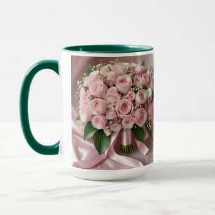 柔らかいピンク結婚のバラの花束 マグカップ