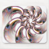 柔らかいピンク色のトーンの黄金の爪のスパイラル紙 マウスパッド (正面)