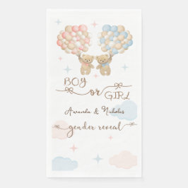 柔らかいピンク色の青テディベア性別リビール