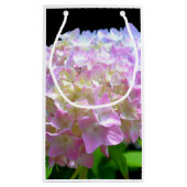 柔らかいピンク色の黄色い紫紫紫紫陽花 スモールペーパーバッグ (裏面)