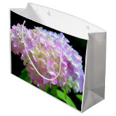 柔らかいピンク色の黄色い紫紫紫紫陽花 ラージペーパーバッグ (裏面アングル)