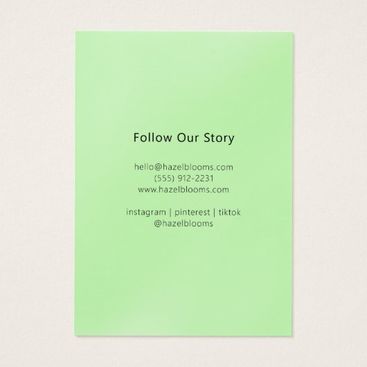 柔らかいフェミニン葉の髪のシルエットカード (裏面)