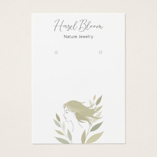 柔らかいフェミニン葉の髪のシルエットカード (正面)