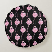 柔らかいフラミンゴシリーズデザイン3円枕 ラウンドクッション (裏面)