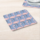 柔らかいフラミンゴパターン スクエアペーパーコースター (アングル)