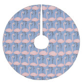 柔らかいフラミンゴパターン ブラッシュドポリエステルツリースカート (正面)