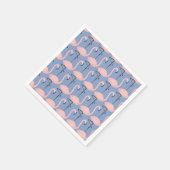 柔らかいフラミンゴ模様 スタンダードカクテルナプキン (角)