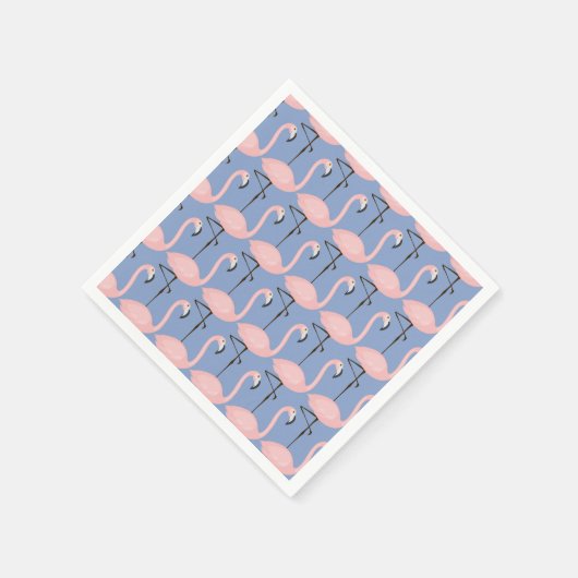 柔らかいフラミンゴ模様 スタンダードカクテルナプキン (角)