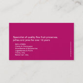 柔らかいフルーツの込み合い/ジャムの会社の名刺 名刺 (裏面)