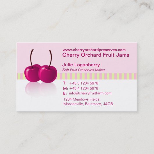 柔らかいフルーツの込み合い/ジャムの会社の名刺 名刺 (正面)