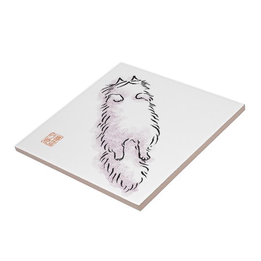 柔らかいフロップ猫 タイル (側面)