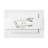 柔らかいフローラの植物性の葉ロマン結婚ティック 招待状ベリーバンド (正面例)