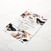 柔らかいフローラ蝶 箔招待状 (回転した状態)