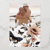 柔らかいフローラ蝶 箔招待状 (裏面)