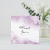 柔らかいプラムのメイブ水カラー抽象芸術枠 サンキューカード (スタンド正面)