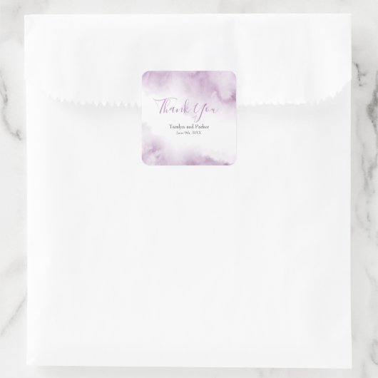 柔らかいプラムのメイブ水カラー抽象芸術枠 スクエアシール (バッグ)