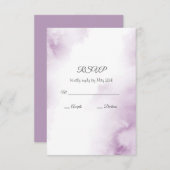 柔らかいプラムのメイブ水カラー抽象芸術枠 出欠カード (正面/裏面)