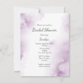 柔らかいプラムのメイブ水カラー抽象芸術枠 招待状 (正面)