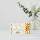 柔らかいプレッツェルの切り取られたパンチカード ロイヤリティカード (スタンド正面)