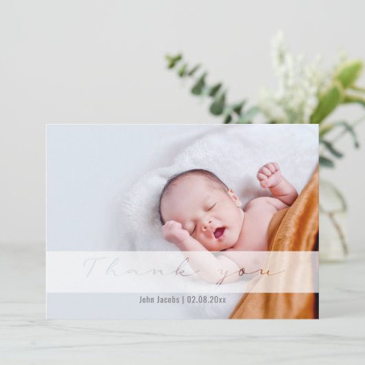 柔らかいベビーシャワー、男の赤ちゃん、サンキューカード 招待状 (スタンド正面)