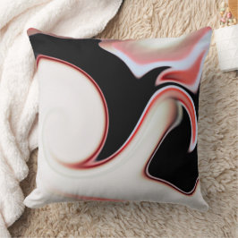 柔らかいベージュ色から赤いグラデーションの曲線トレースのブレンド クッション