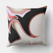 柔らかいベージュ色から赤いグラデーションの曲線トレースのブレンド クッション (裏面)