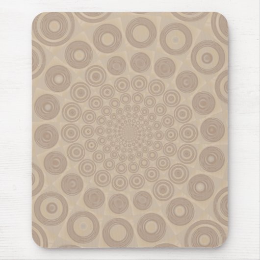 柔らかいベージュ螺線形のマウスパッド マウスパッド (正面)