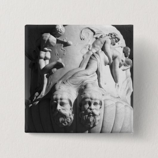 柔らかいボタンの写実的でクラシカルな壷Pinかボタン 缶バッジ (正面)