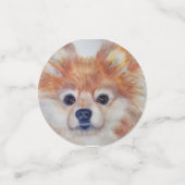 柔らかいポメラニア犬の子犬の誕生日 コンフェッティ (スモール正面)