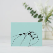 柔らかいモノクロームベビー手 ポストカード (スタンド正面)