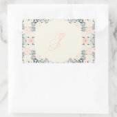 柔らかいモノグラム |フローラ個人用カスタム 長方形シール (バッグ)