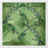 柔らかいライムグリーンの紫色の翼のトンボ ウィンドウサイン (シート)