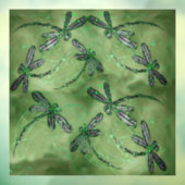 柔らかいライムグリーンの紫色の翼のトンボ ウィンドウサイン (シート3)