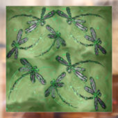 柔らかいライムグリーンの紫色の翼のトンボ ウィンドウサイン (シート2)