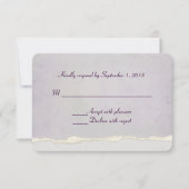 柔らかいラベンダーの裂けたエッジRSVP 出欠カード (正面)