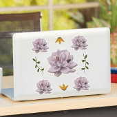 柔らかいラベンダーエチェヴェリア手の吸汁多肉描画 シール