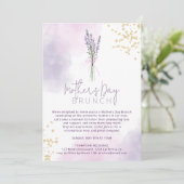 柔らかいラベンダー金ゴールドグリッター花moths day 招待状 (スタンド正面)