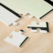 柔らかいレインボーカラーの黒い木のシルエット ジグソーパズル (側面)