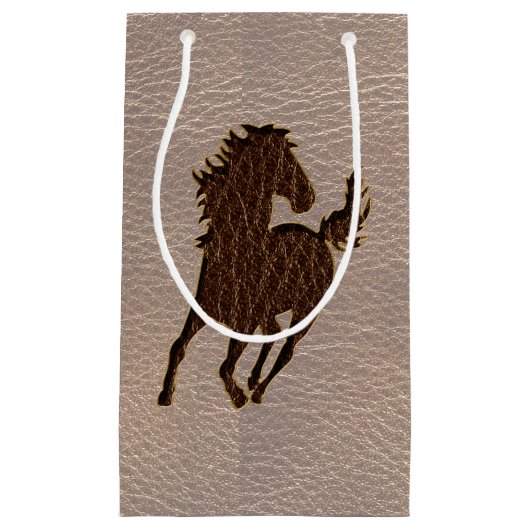 柔らかいレザールックの馬 スモールペーパーバッグ (正面)